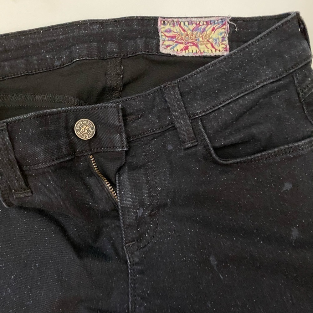 Siwy Black Skinny Jeans Paint Splatter Sz 26 - Picture 5 of 6